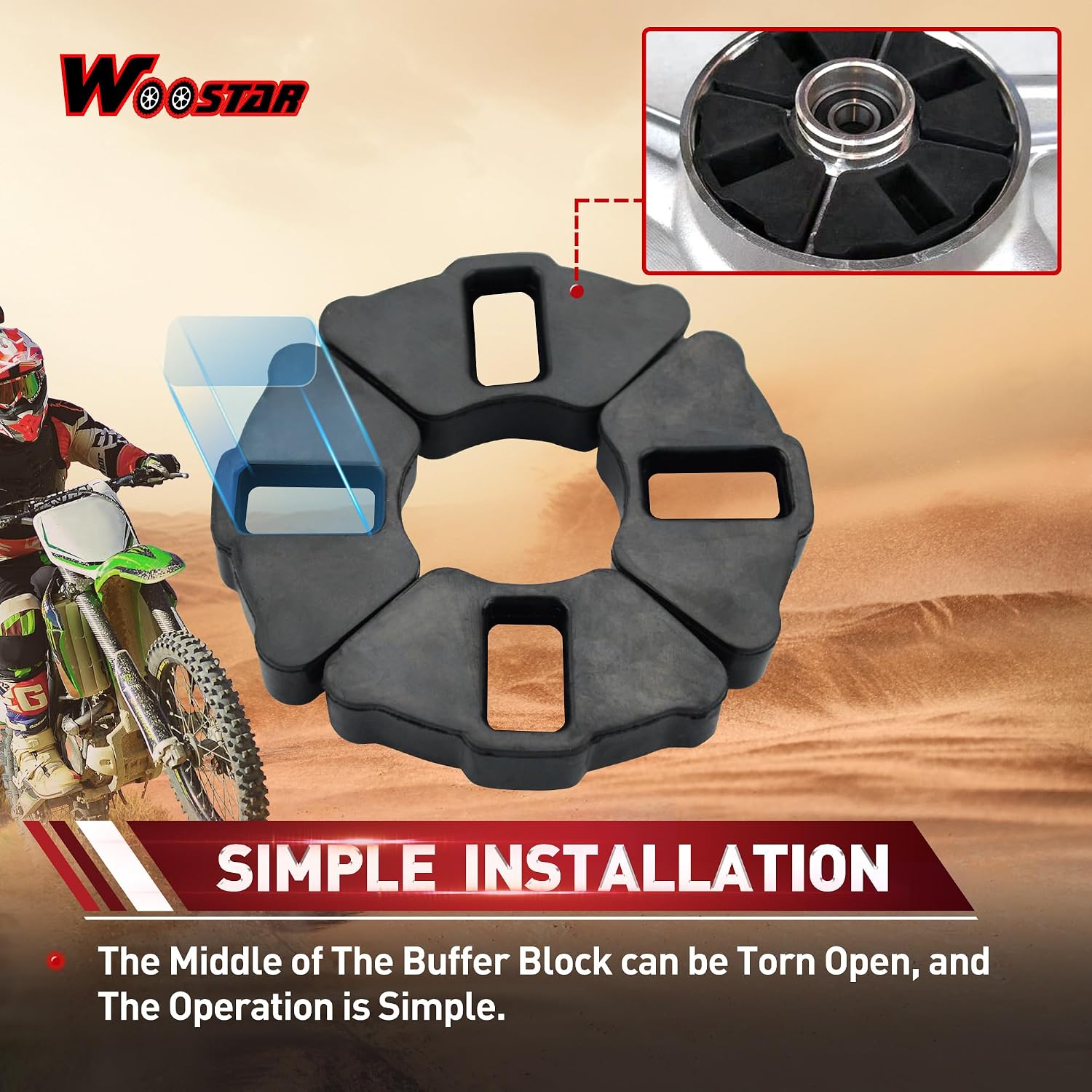 WOOSTAR Rear Wheel Hub Dampers Replacement for 50cc 70cc 90cc 110cc 125cc Dirt Bike