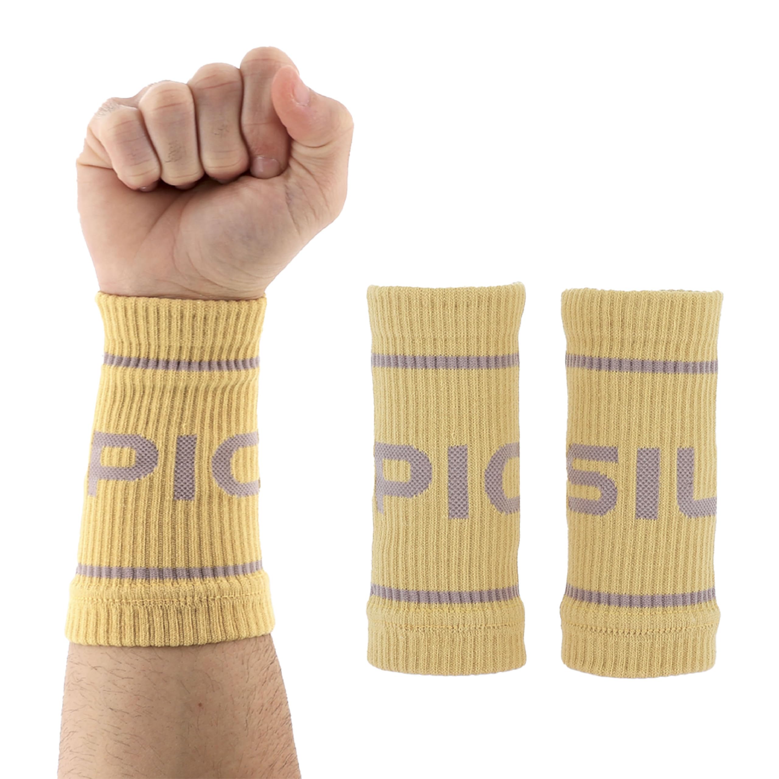 PICSIL - Cotton Sports Wristbands | Absorbent and Breathable | Ideal for Gym, Cross Training, Running and Tennis | Use with Grips | Unisex Design | Rise