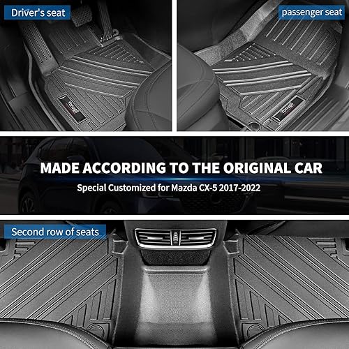 Miniatura 2 de Yonugli Alfombrillas personalizadas para Mazda CX-5 2023 2022 2021 2020 2019 2018 2017 para maletero y respaldo de asiento trasero, alfombrilla de