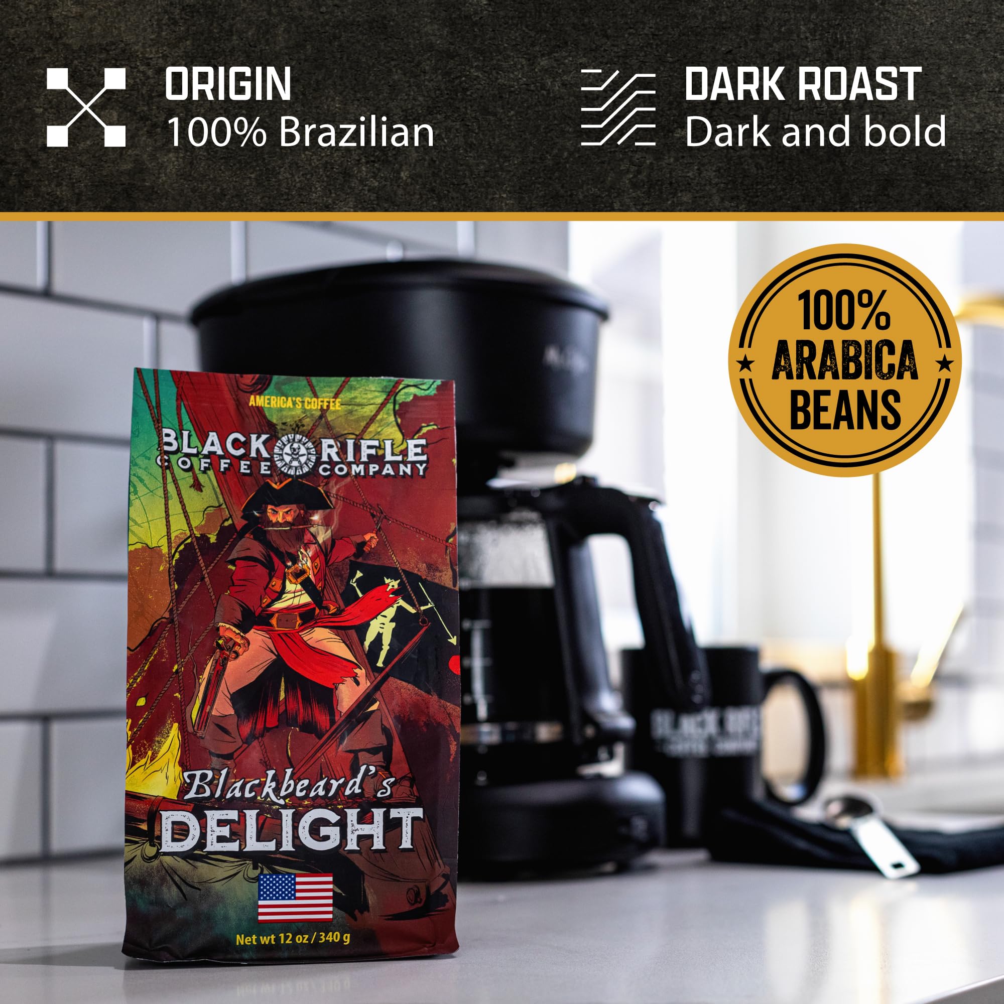 Amazon.com : Black Rifle Coffee Company Blackbeard's Delight, 12oz