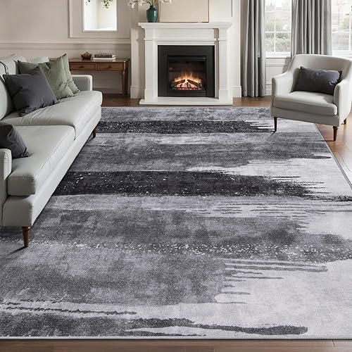 Miniatura 44 de Ciicool Alfombra abstracta moderna para sala de estar, 5 x 7 pies, lavable a máquina, antideslizante, alfombra contemporánea de pelo bajo para