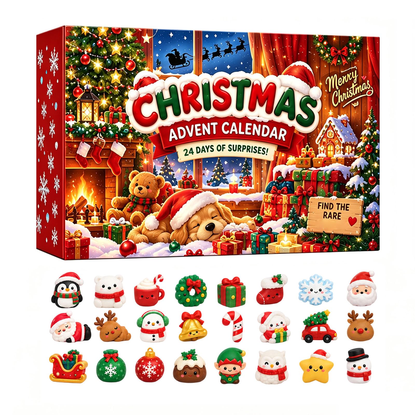 Squishy Advent Calendar 2026 Christmas Countdown Toy Mystery Gift Set,H