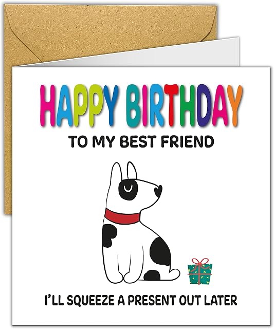 Funny Birthday Card from the Dog | Cards from Cute Doggy Puppy Pup Pet Fur Baby Best Friend Sister Brother | To Mum Dad Wife Husband Mummy Daddy | 15cm x 15 cm