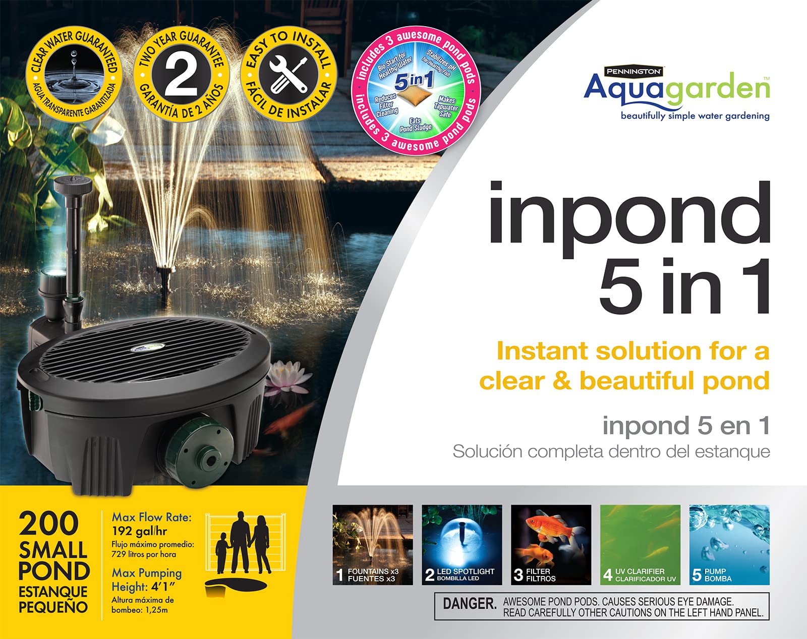 Buy Pennington Aquagarden , Inpond 5 in 1, Pond & Water Pump, Filter