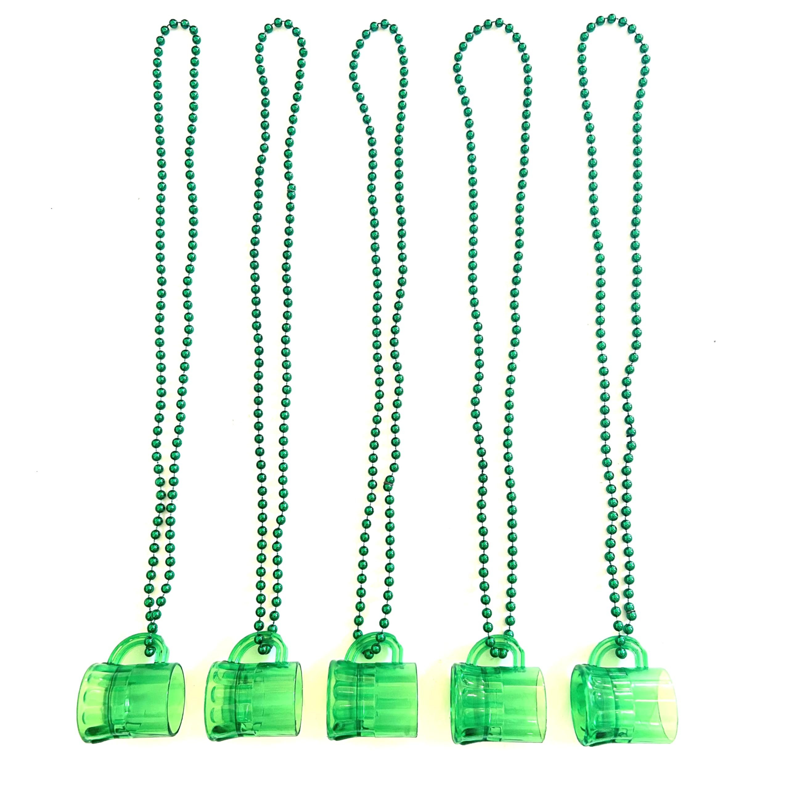 YSPPF 28 Pcs St. Patrick's Day Beads Necklaces Irish Festival Shot Glass Beads Necklaces St. Patrick's Day Green Beer Mug Parade Party Decorations