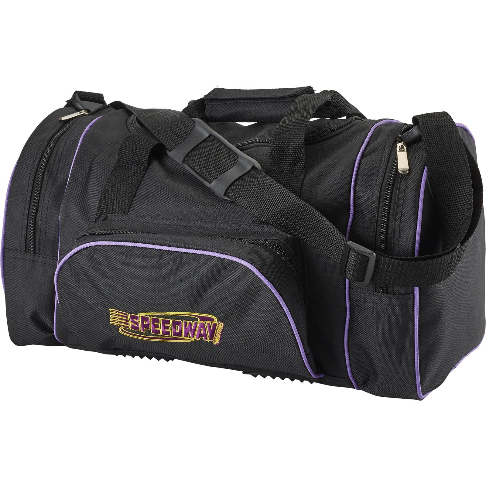 Speedway Motors Nylon Small Pit Bag - Durable 600 Denier with Embroidered Logo, Detachable Padded Shoulder Straps, Quick-Release Buckles, Easy-Grip Handles, Zippered Pockets, 17