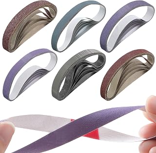 Sadnyy 36 Pcs 1/2 x 12 Inches Replacement Sharpening Belt Compatible with Worksharp Knife Sharpening Belts Sharpeners Belts for Sharp Knife Tool Sharpener Assorted 80/120/240/400/1000/2500 Grits