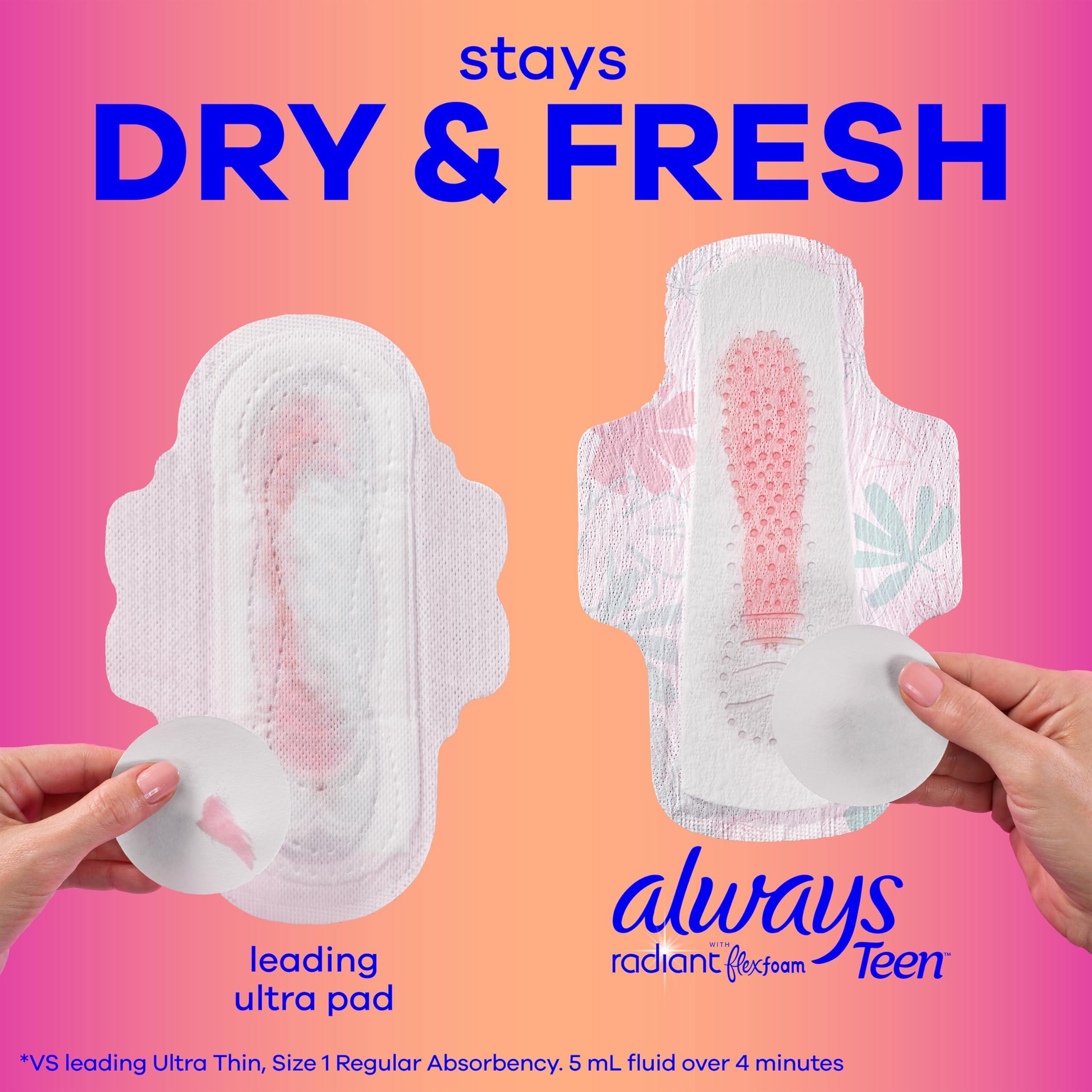 Always Totally Teen Radiant Infinity Pad 28 conteggio