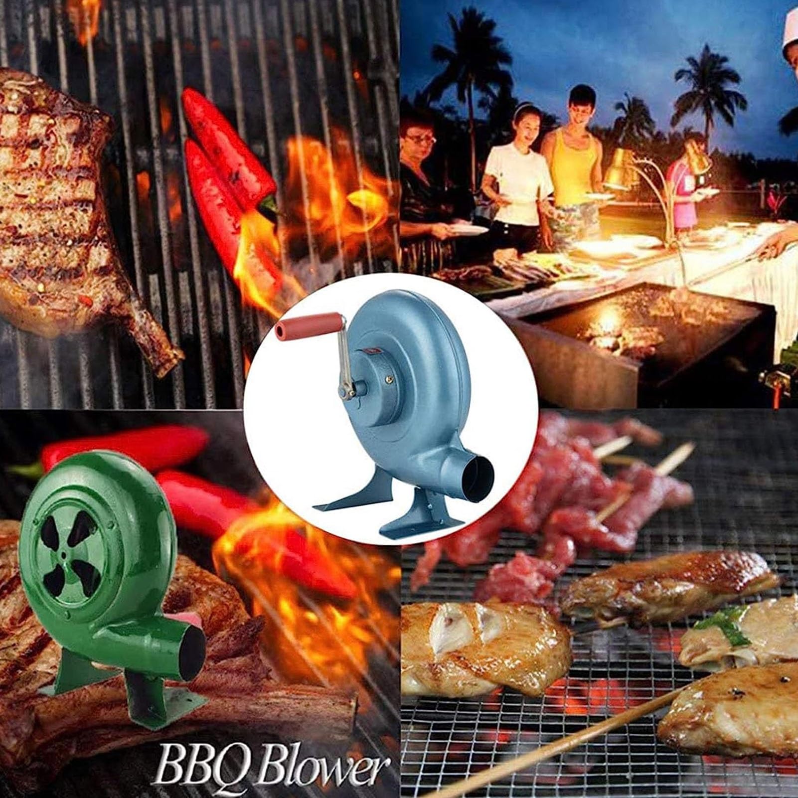 Ventilateur De Barbecue Portable Ventilateur De Barbecue Avec Poignée, Outil De Soufflet D'incendie Pour Ventilateur électrique De Barbecue Portable Pour La Cuisine En Plein Air, Pique-nique, Camping