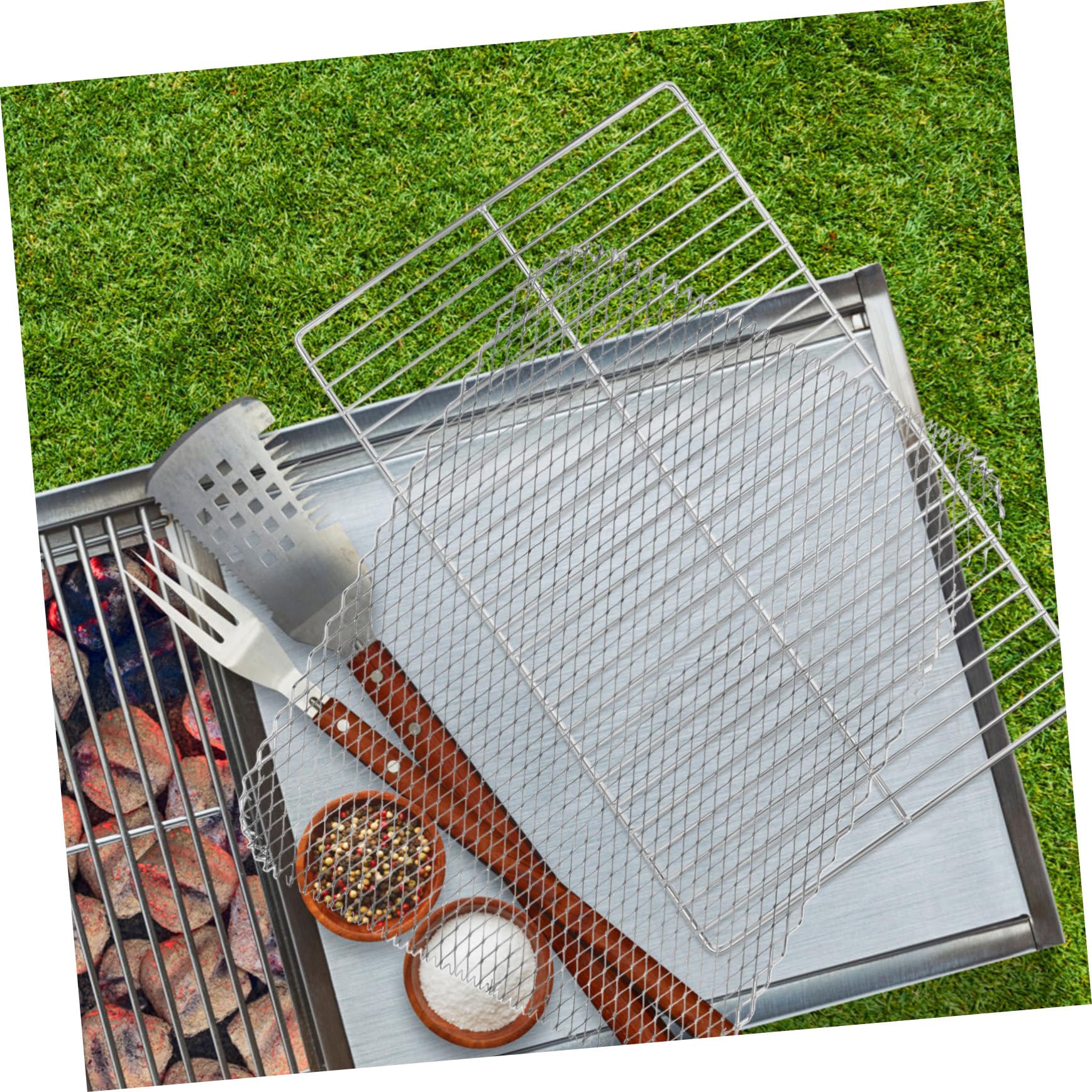 10 szt. nieprzywierających mat siatkowych do grilla, odporne na wysokie temperatury, aluminiowe wkładki do grillowania wewnątrz i na zewnątrz, idealne do gotowania i łatwego czyszczenia
