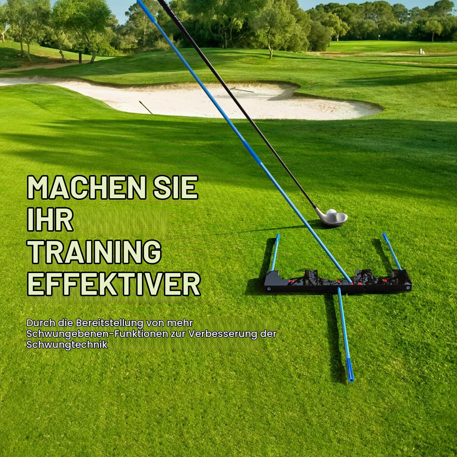 Golf Schwungtrainer Golf Training Aid Tour Zieltor mit 6 Ausrichtungsstöcken 5 Wing Plane Winkeln Leichtgewicht für Golf Swing Trainer Indoor Outdoor