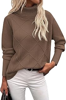 Women's Turtleneck Sweater Fall Winter 2026 Long Sleeve Chunky Knitted T...