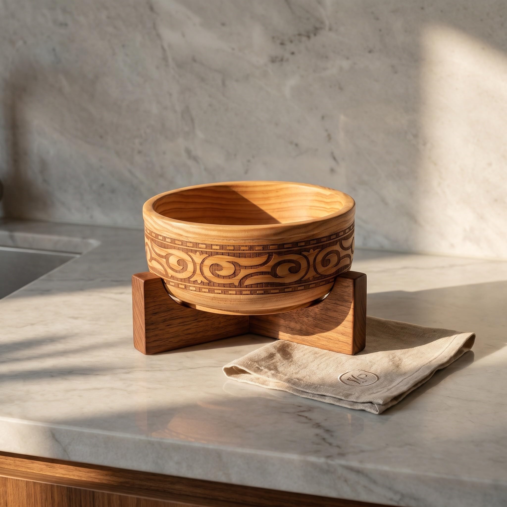 OUNONA Ensaladera de madera, redonda de 15 cm (6 pulgadas), para servir