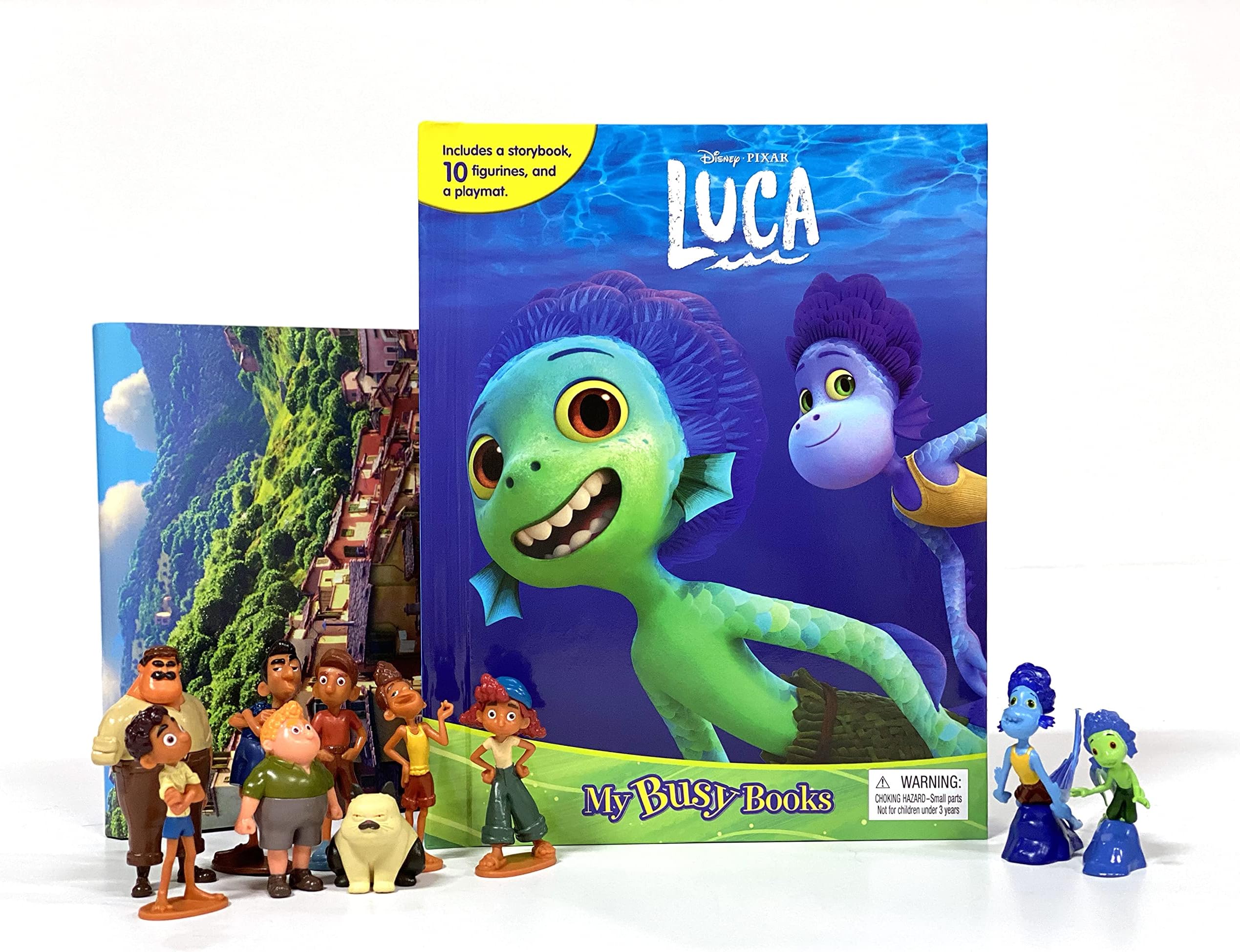 Disney / Pixar Luca My Busy Books - Storybook, 10 figurines, playmat