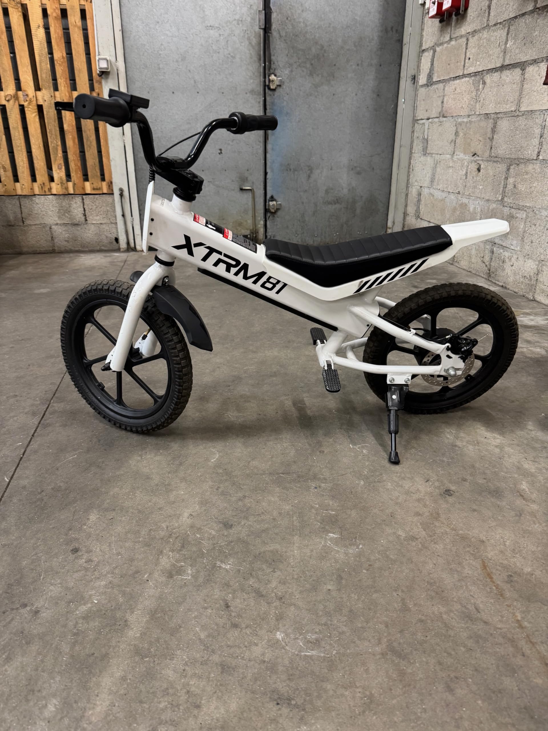 XTRM 81 Draisienne Électrique DX16 pour Enfants, Rouge, Moteur Brushless 350W, Batterie Lithium 36V, Freins à Disque, 16 Pouces, 3 Vitesses Réglables, 5-12 Ans