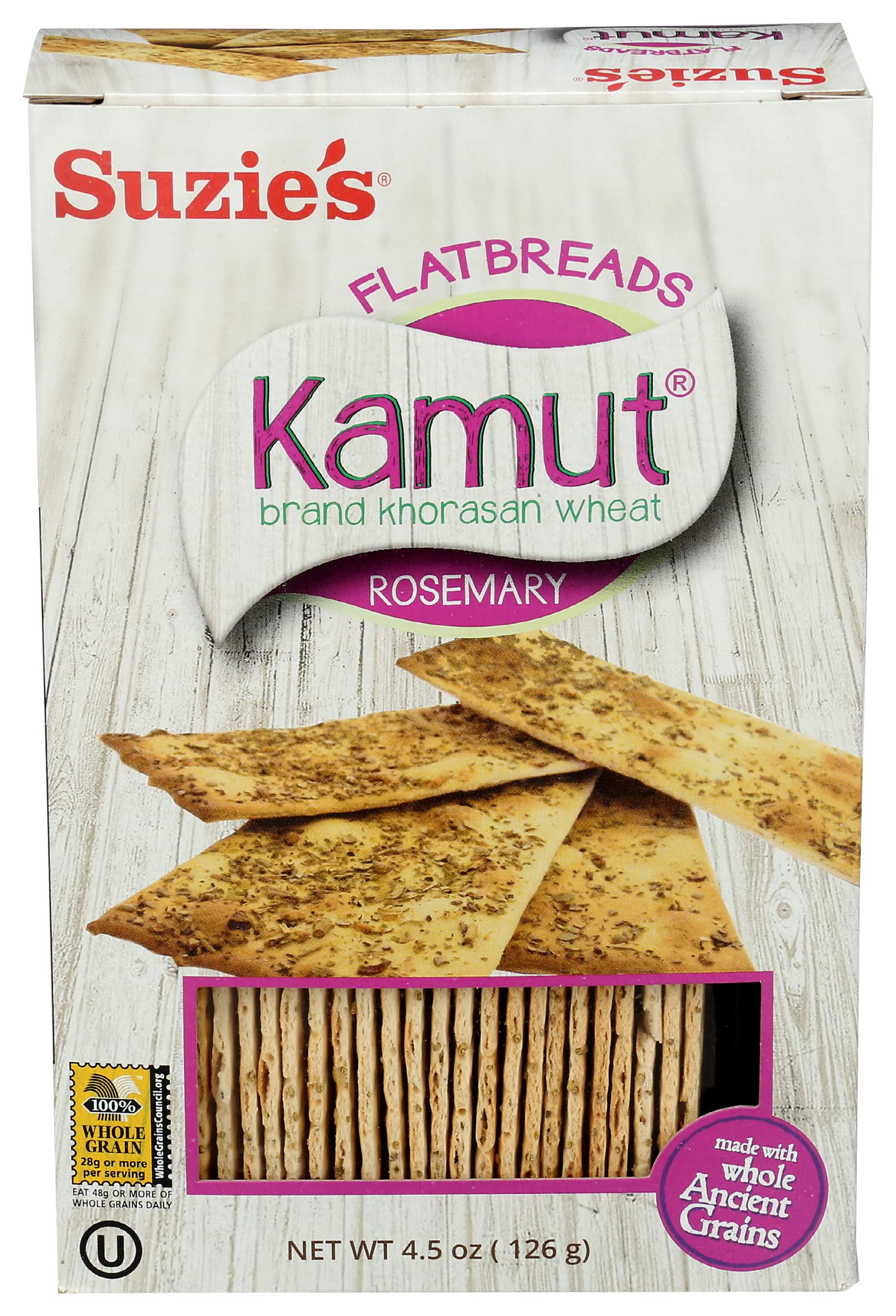 SUZIES FLATBRD KAMUT ROSMRY BX, 4.5 OZ