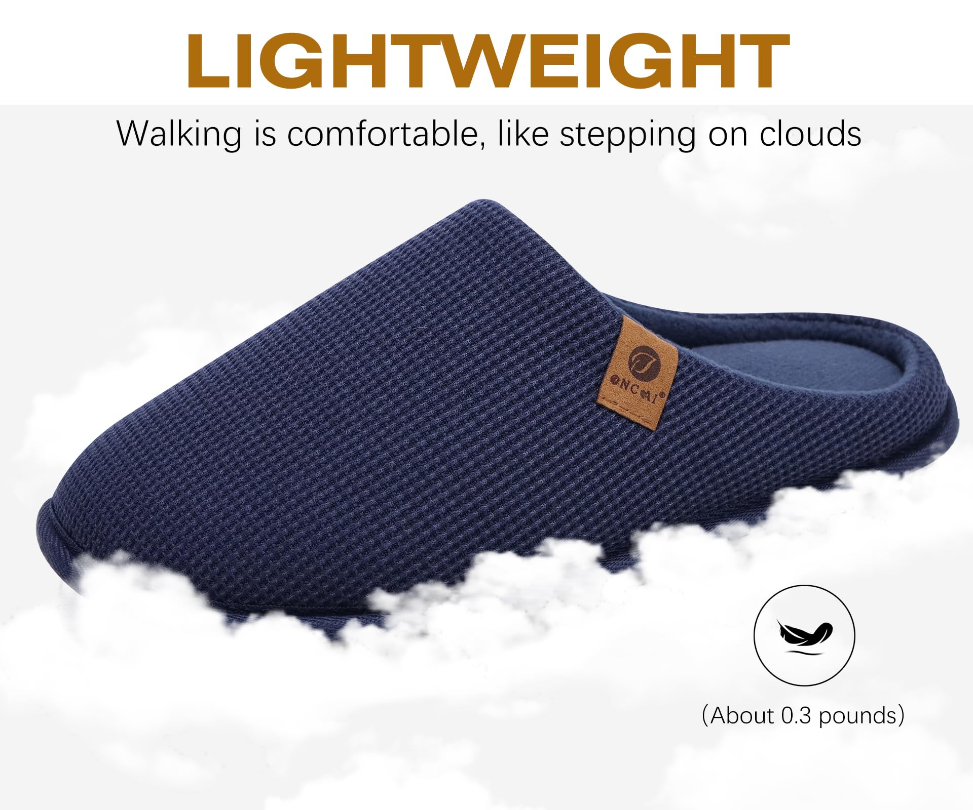ONCAI Pantofole da Uomo Invernali Ciabatte da Casa con Memory Foam Calde Pelliccia Sintetica Cotone Scarpe Accogliente Antiscivolo Suola EU Dimensione 40-49