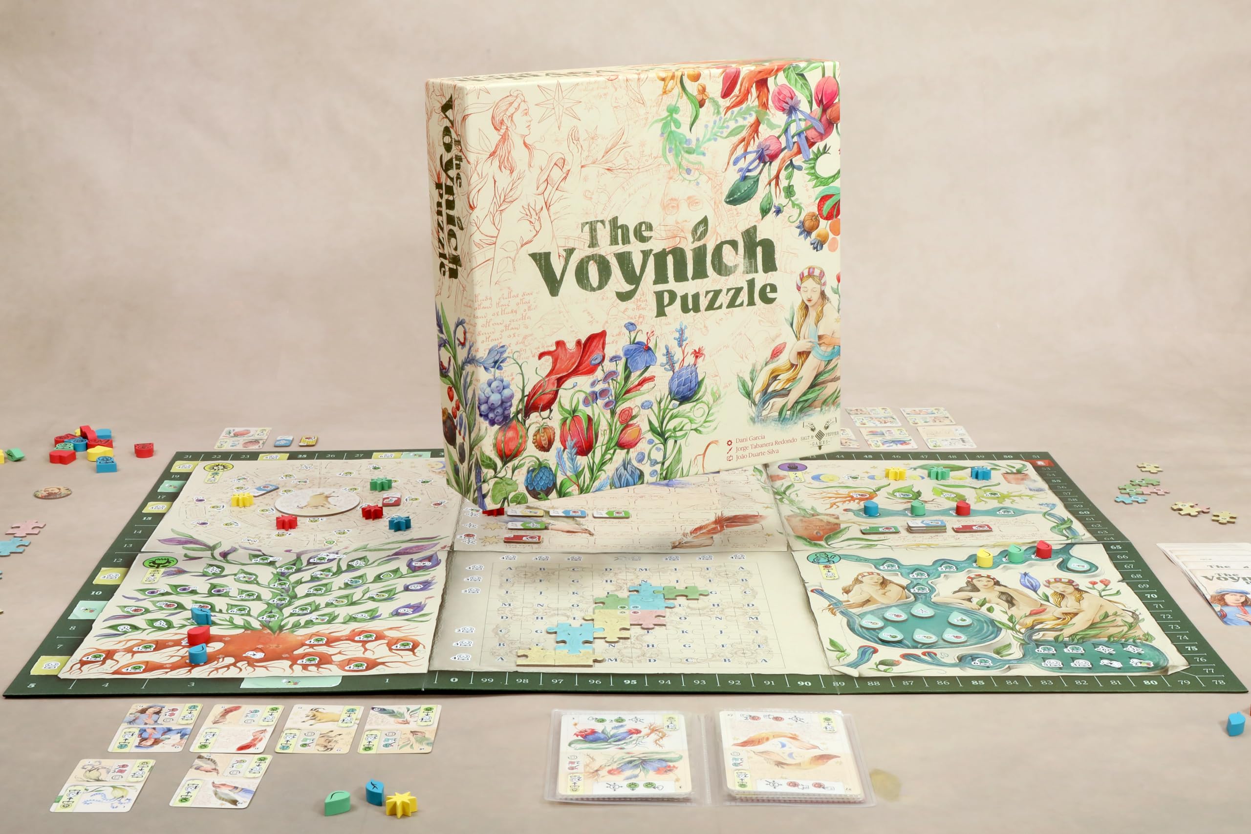 Salt and Pepper | The Voynich Puzzle | Jeu De Société Stratégique, Jeu Autonome avec Mystère Manuscrit, Mécanique De Livre Et Voies De Connaissance | 1-4 Joueurs | 90-120 Minutes