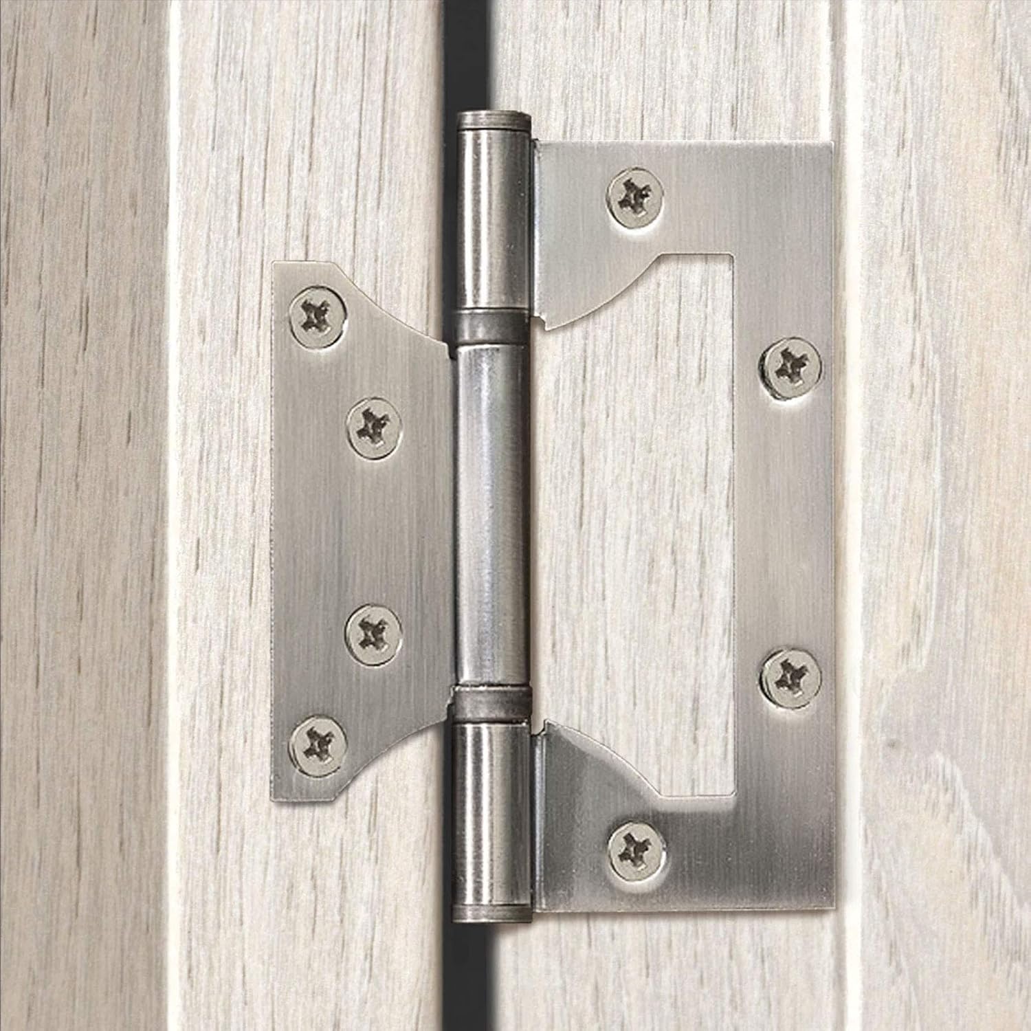 ZOENHOU 16 PCS 4 x 3 Inch Non Mortise Door Hinges, Stainless Steel Mobile Home Door Hinges with 128 PCS Mounting Screws and Upgraded Ball Bearing for Smooth and Silent Movement