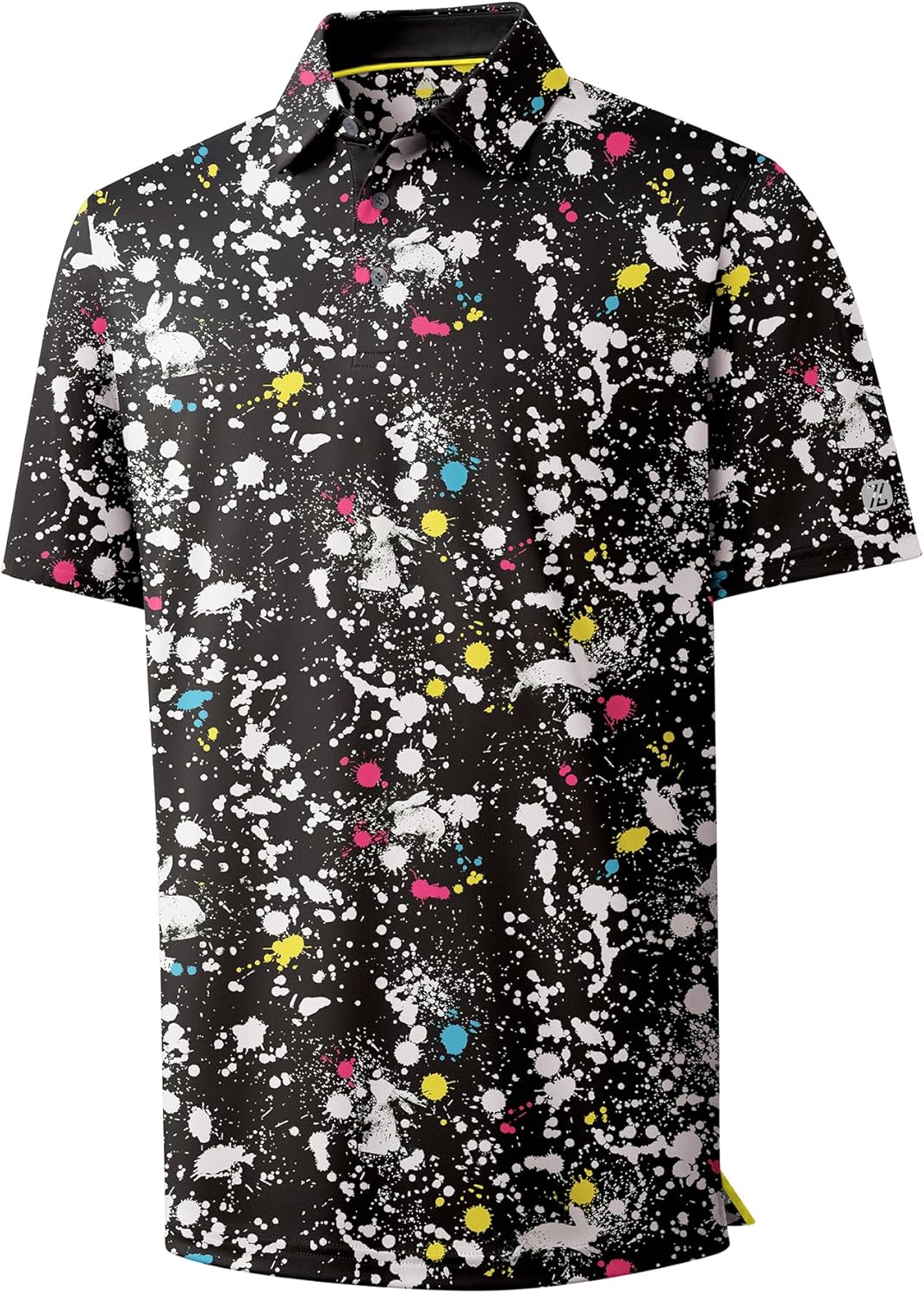 ZITY Men's Golf Polo Shirt Short Sleeve Performance Moisture Wicking Collared Print Shirt for Golf and Casual Wear