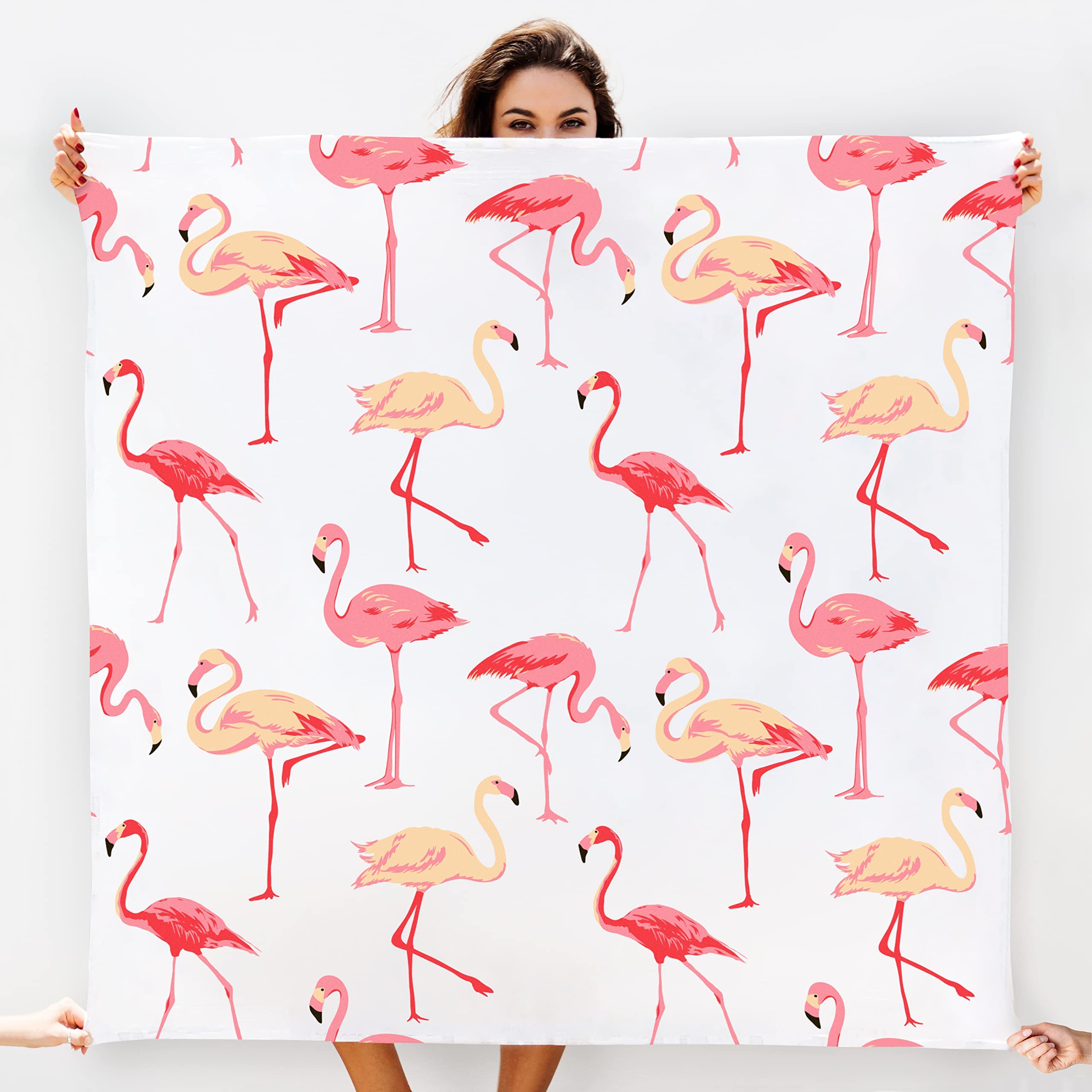 Swaddle Blanket & Nursing Cover | 100% Organic Cotton Muslin (Pink Flamingo Print)