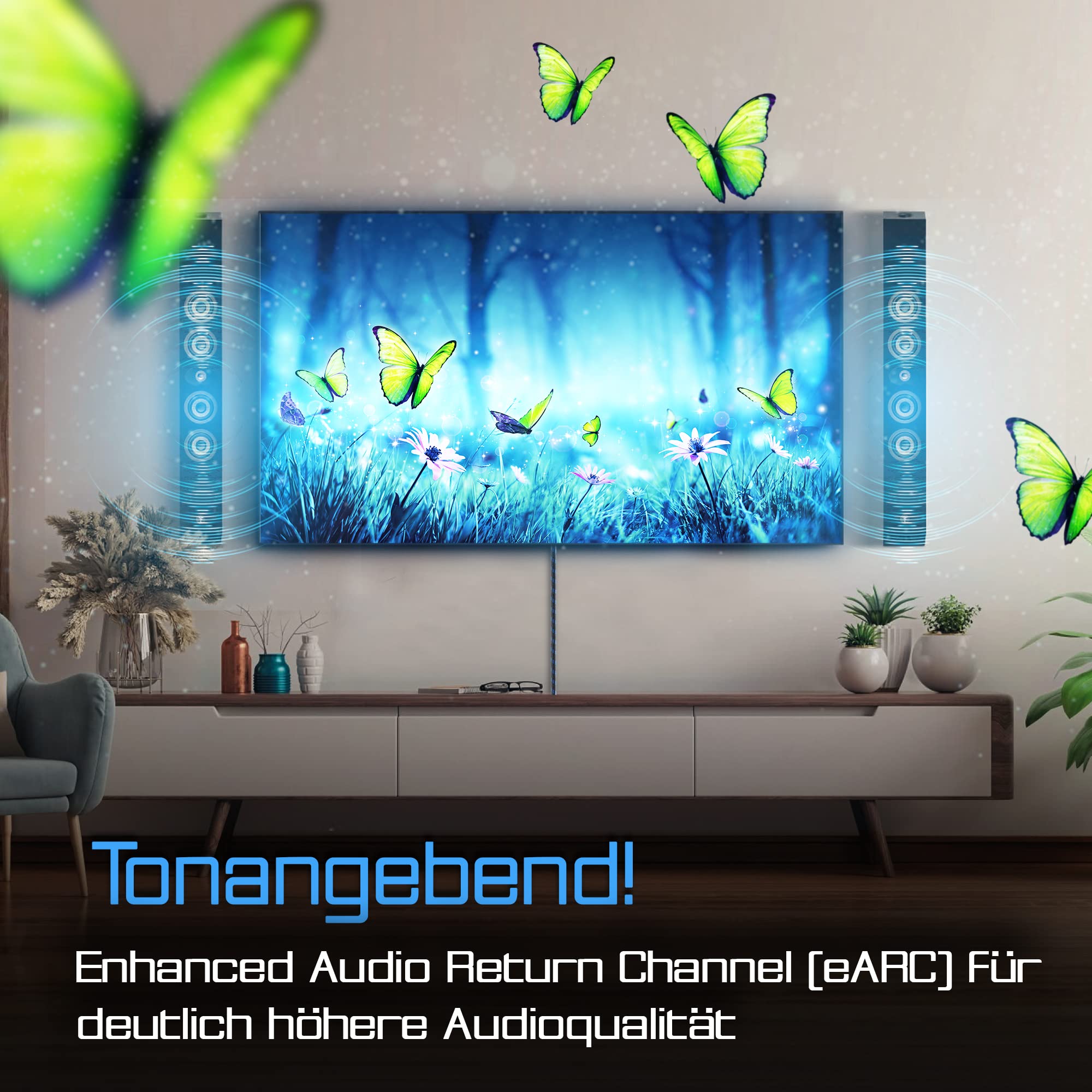 Ultra HDTV Kabel 90° 8K HDMI 2.1 - 2 m krótki, wtyczka kątowa, 48 Gb/s, 8K 60 Hz, 4K 120 Hz, ochrona przed zagięciem, płaszcz nylonowy premium, do telewizora, monitora, PS5, Xbox, Home Entertainment