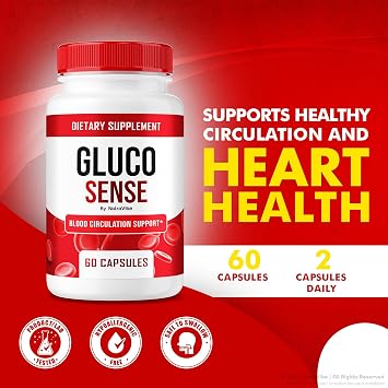 (2 Pack) GlucoSense Official Gluco Sense Formula with Clean, Premium Blend to Help Support Healthy Circulation, Natural Flow & Balanced Levels | Just 2 Easy-to-Swallow Pills Daily (120 Capsules)