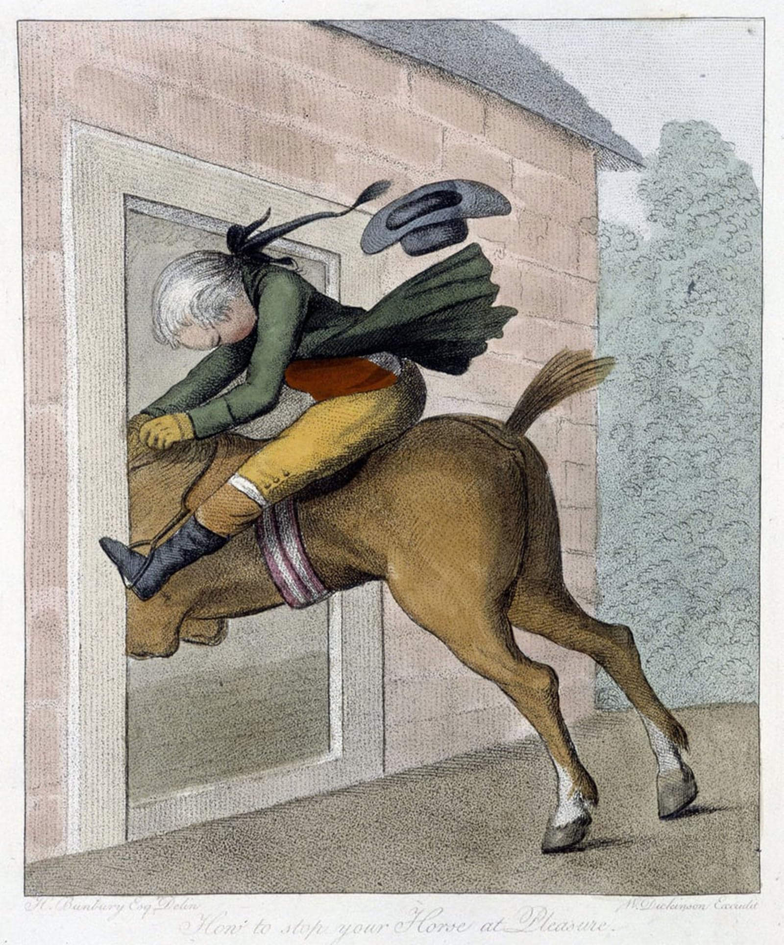 SERENDIPITP Abstract Painting Mural Print Picture Wall Decor Painting in English on the Manners of Riding by Henry William Bunbury Vintage Wall Artwork for Home Decor 60x90cm