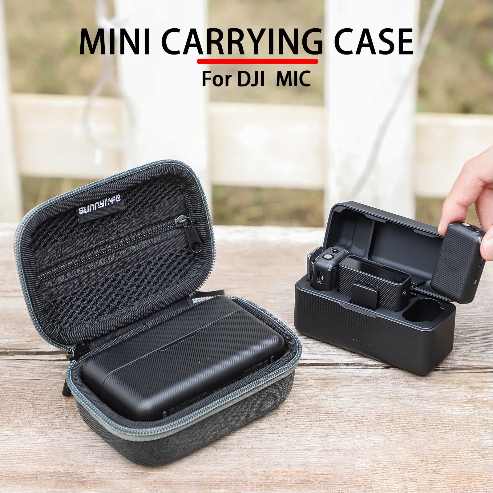 Ngaantyun Case for DJI Mic (2 TX + 1 RX + Charging Case) Wireless Lavalier Microphone Cover for PC Smartphone Vlogs Cable Adapter Windscreen Accessories Travel Storage Sleeve