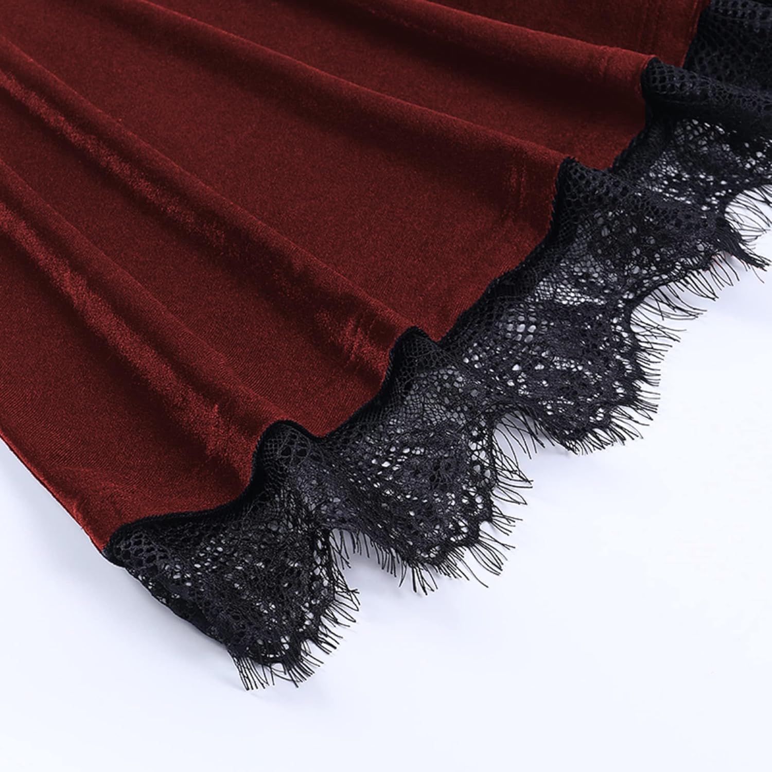 TSMNZMU Womens Gothic Lolita Dress Velvet Moon Camisole Dresses Sleeveless Punk Grunge Emo Dress Goth Alt Witchy Fairy Dress - Image 6