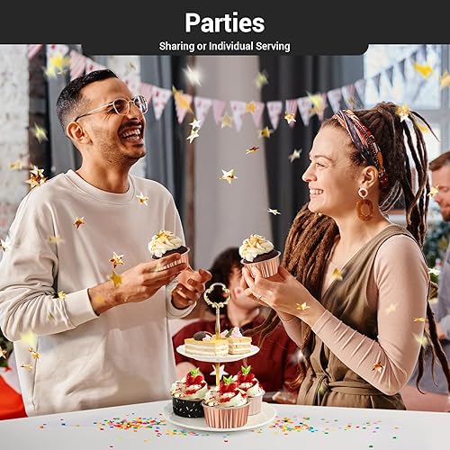 Miniatura 6 de EUSOAR Forros para magdalenas, 5 onzas de 4.2 fl oz para muffins con tapas, 100 piezas, moldes de crema brulee, moldes de papel de aluminio