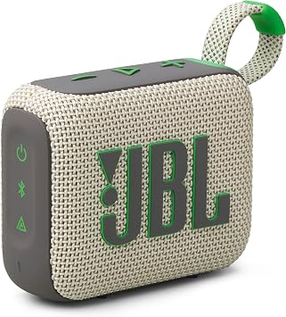 JBL GO 4 Bluetooth Speaker, USB-C Charging, IP67 Dustproof and Waterproof, App Compatible, Passive Radiator, Portable, Wimbledon Green JBLGO4SAND