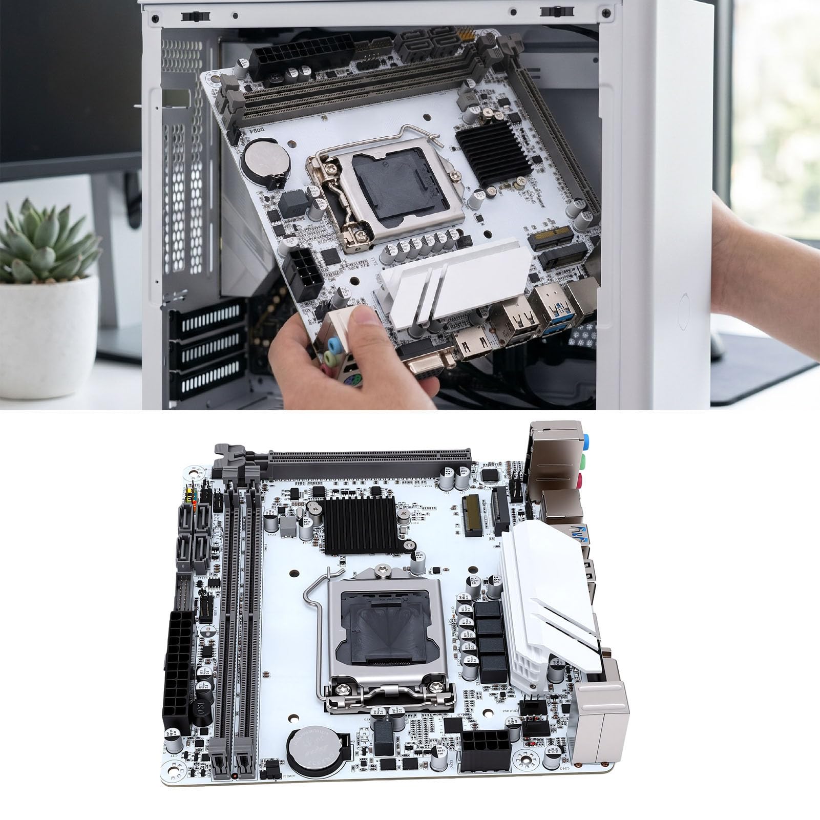 Cuifati Scheda Madre H510 ITX per LGA1200, DDR4 a Doppio Canale da 64 GB, M.2 NVMe PCIe 3.0 X4, con Porte VGA per PC Desktop
