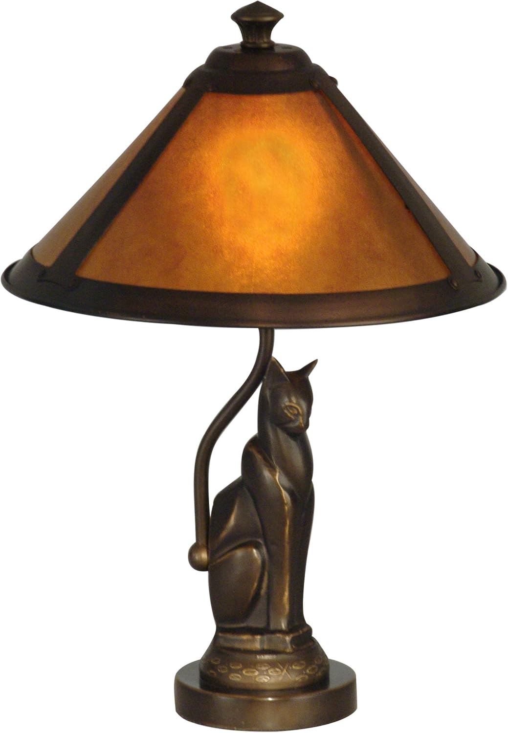 Dale Tiffany Lamps TA90197 Ginger Mica Accent Lamp, Antique Bronze