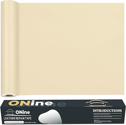 Miniatura 62 de ONine - Cinta de reparación de piel, parche para reparación de piel autoadhesivo de 12 x 48 pulgadas, impermeable, resistente al desgaste, para Negro