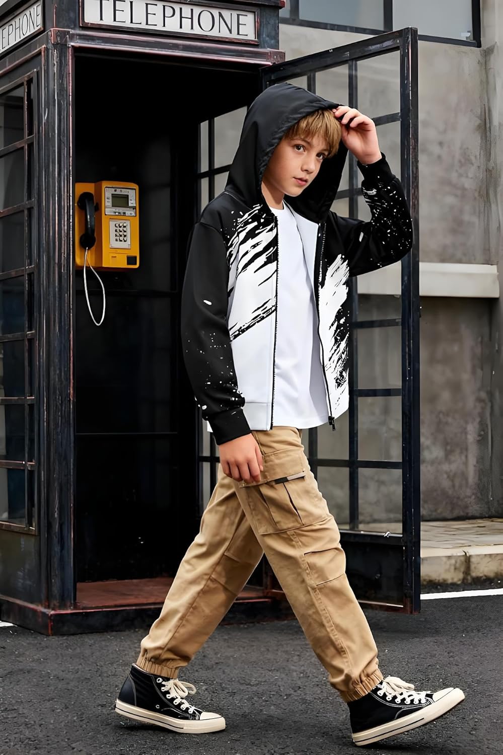 Idgreatim 6-14T Boys Zip Up Hoodies Kids 3D Graphic Hoody Sweatshirt Zipper Pullover with Pockets - Image 3