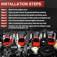 Vista 7 de SPARKWHIZ Juego de 8 bobinas de encendido cuadradas UF413 y juego de bujías y cables de platino, repuesto para UF413 D510C 5C1554, compatible