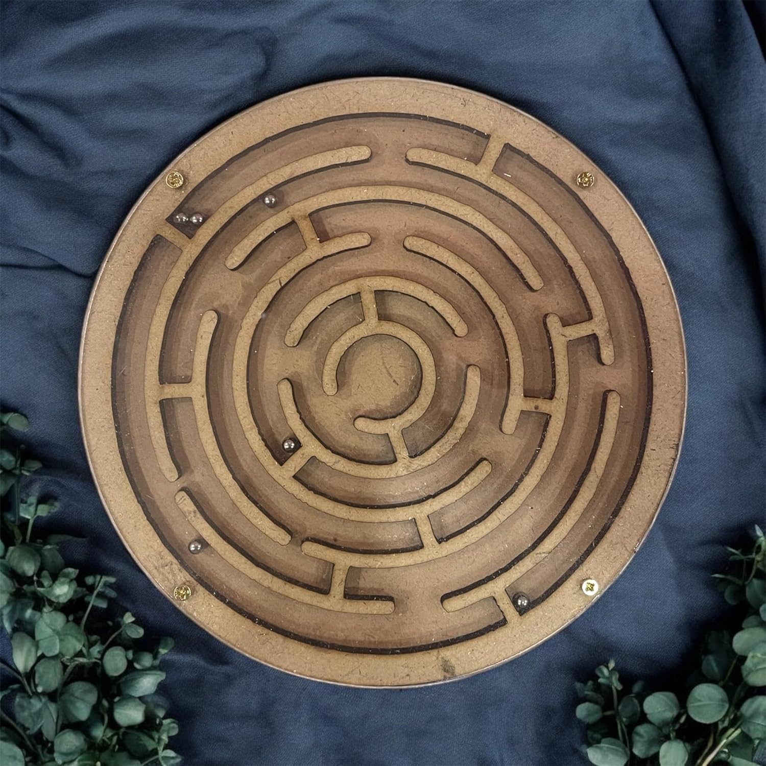 Board Game Ball in a Maze Puzzle Toys | 4" inch Wooden Puzzle Ball in a Maze Labyrinth Brain Teaser Fun Board Game for Kids-image-28