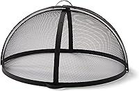 Vista 8 de SUNCREAT Accesorio para cubierta de chispas para fogatas al aire libre, protector de pantalla redondo de fácil apertura para patio, tapa de brasas