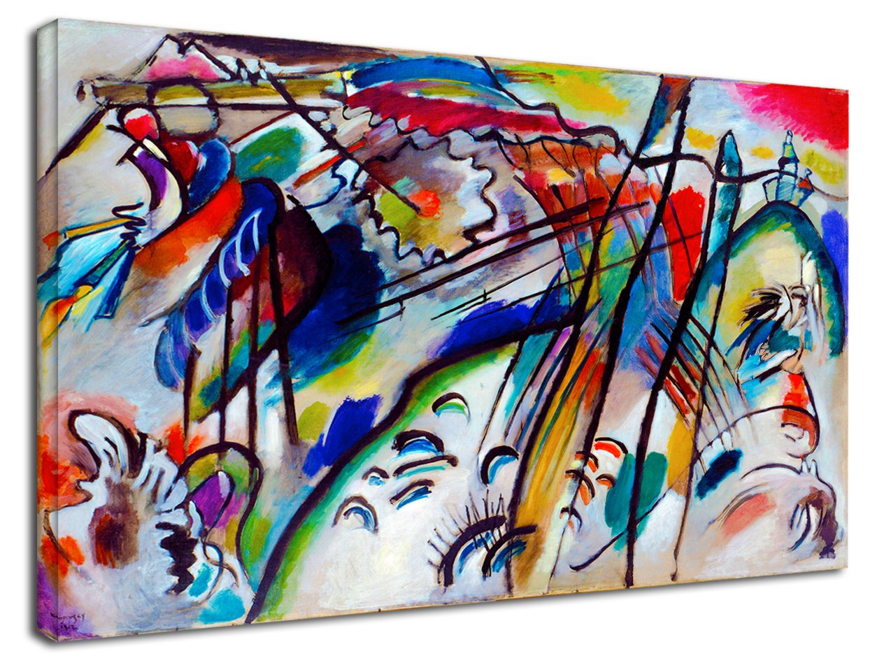 Grafic Quadro Kandinsky Improvvisazione 28 II - Improvisation 28 II - stampa su tela canvas con o senza telaio (CM 130X88, QUADRO CON TELAIO IN LEGNO)