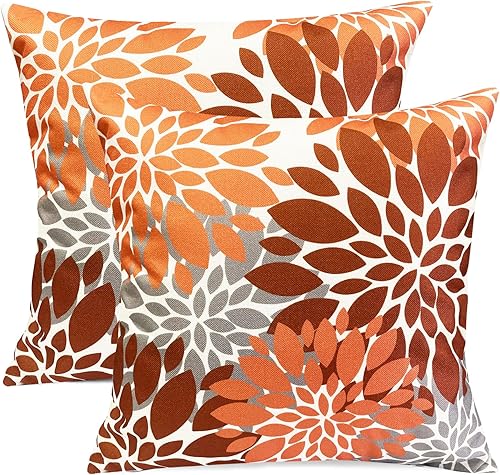 Juego de 2 fundas de almohada decorativas de color café marrón de 18 x 18 pulgadas, fundas de almohada para sofá, sala de estar, exterior, funda de