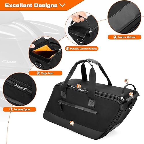 Miniatura 5 de Bolsa de alforja para motocicleta, organizador de alforjas con forro naranja, compatible con Harley Davidson 1993-2022 Touring Road Glide Street