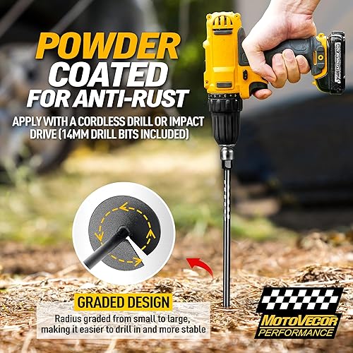 Miniatura 4 de Anclajes de suelo resistentes de 18 pulgadas (1000 libras), anclajes de columpio forjados de acero de tungsteno, diseño de mosquetón desmontable,