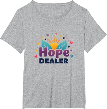 Hope Dealer School Social Worker Inspiring Sunshine T-Shirt, Womens Plus, Heather Grey