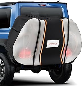 STARTWO Bike Cover for Transport On Rack, Bicycle Cover Outdoor Storage Waterproof for Transport 2 Bikes on Car Rear, with Two Elastic Straps and License Plate Window, Visible tail lights