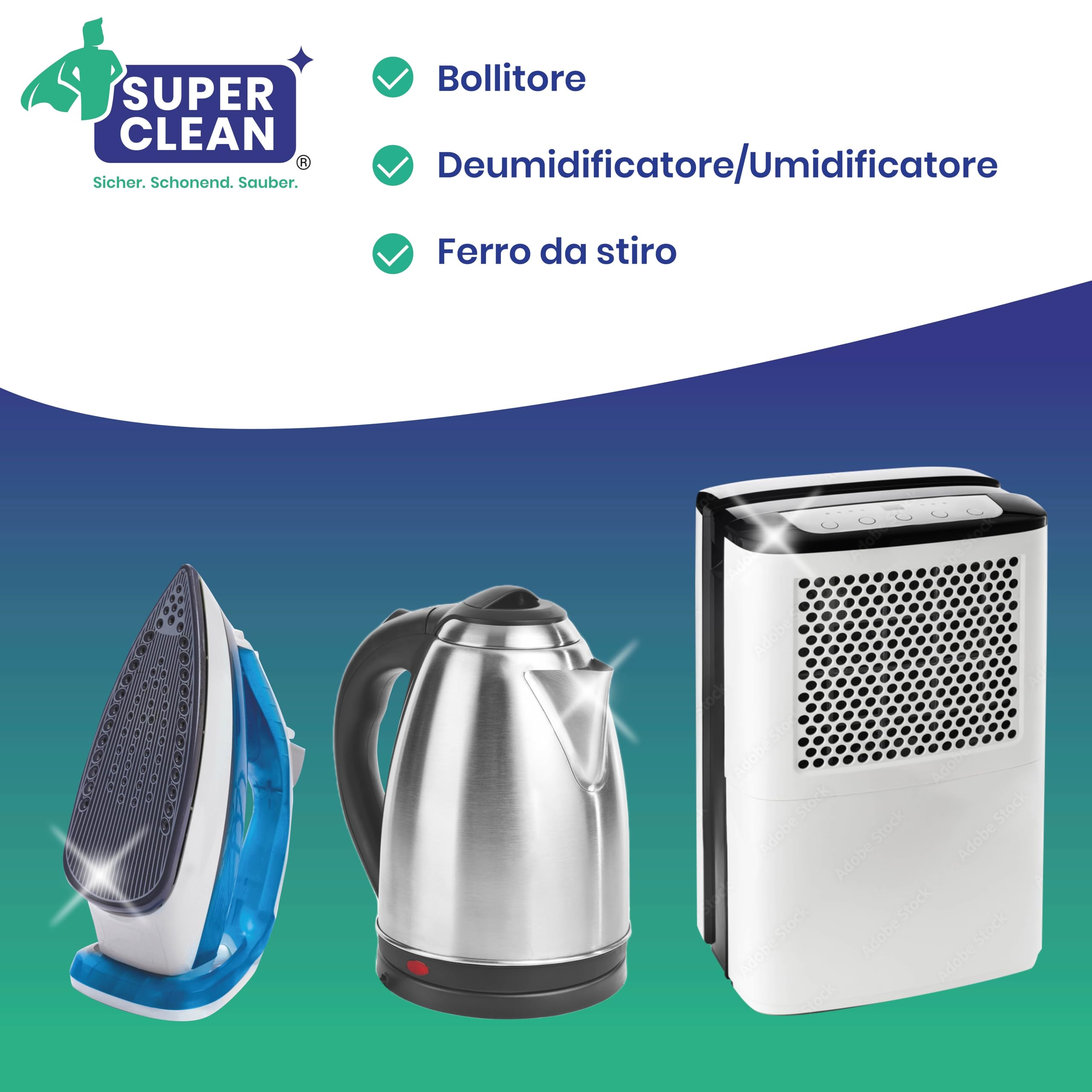 SUPER CLEAN 4 x 2L universale disincrostante – liquido – per tutte le macchine e marche – 80 x decalcificazione – efficace decalcificante liquido di macchine da caffè, bollitori e docce