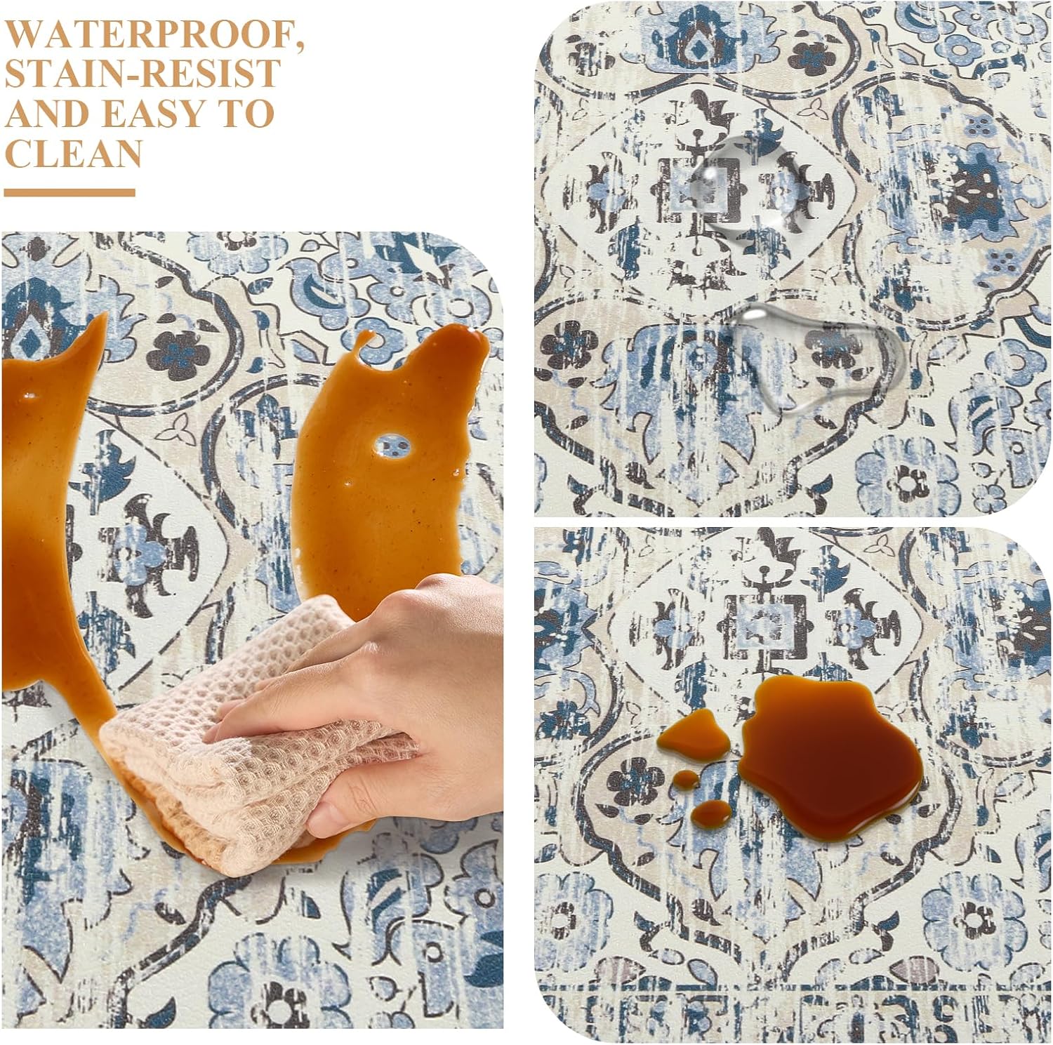 Ileading Anti Fatigue Kitchen Rugs Sets of 2 Cushioned Kitchen Mats for Floor Waterproof Kitchen Mat Set Non Slip Comfort Standing Mat for Kitchen, Office, Sink, Laundry