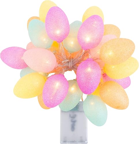 Miniatura 4 de NJN Guirnalda de luces de huevos de Pascua de 10 pies, 30 LED, funciona con pilas, para decoración de Pascua, fiesta, hogar, decoración de jardín