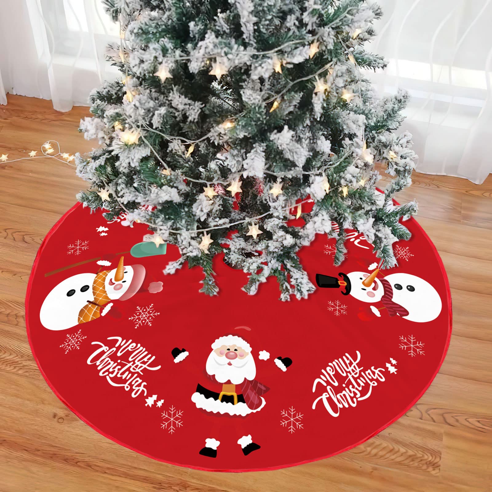 Pieds Sapin Pieds De Sapin De Noël Couvre-Pied De Sapin De Noël Rouge Rond - Jupe Et Couverture Pour Décorations D'Arbre Et Maison De Vacances (90cm Couvre Pied Sapin Cdiscount Tapis Noel