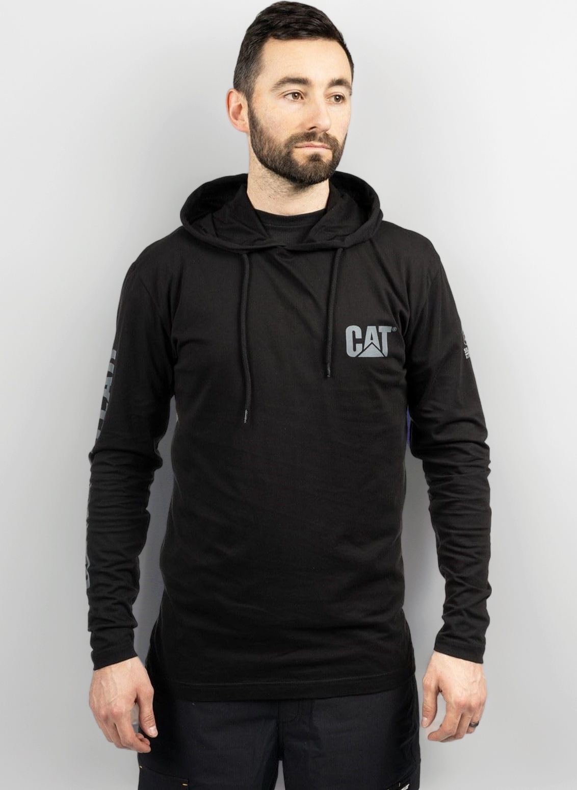 Caterpillar Men's Men's UPF Hooded Banner Long Sleeve T-Shirt T-Shirt